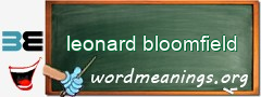 WordMeaning blackboard for leonard bloomfield